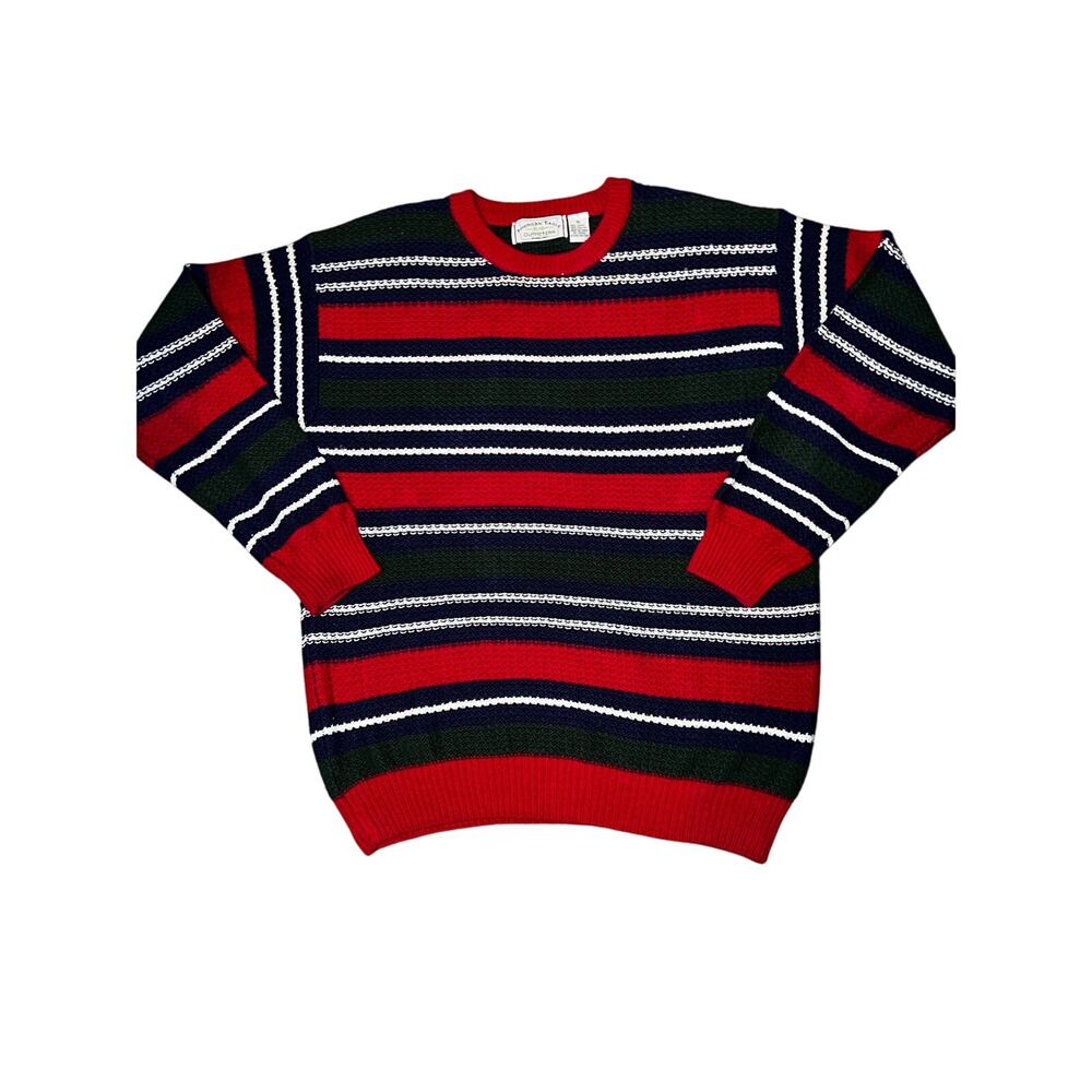 American Eagle Vintage Crew Neck Striped Pullover knit preppy Sweater Men's XL